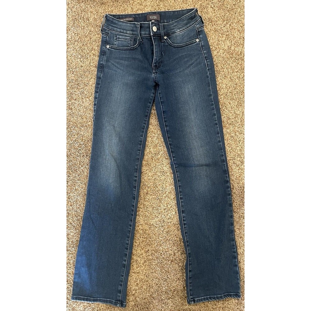 NYDJ Marilyn Straight Jeans Womens Size 00P Dark Wash #10006